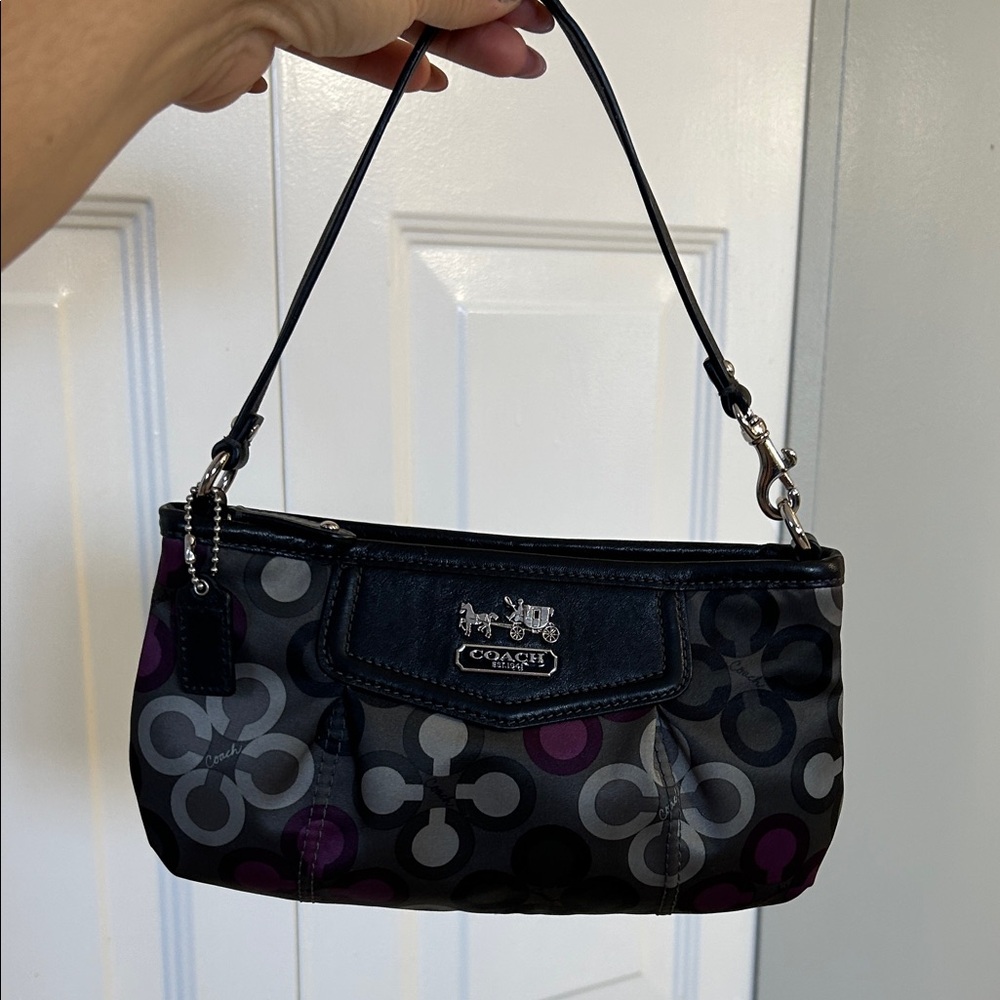 Coach Vintage Black and Gray Mini Bag with Purple Accents - Picture 4 of 10